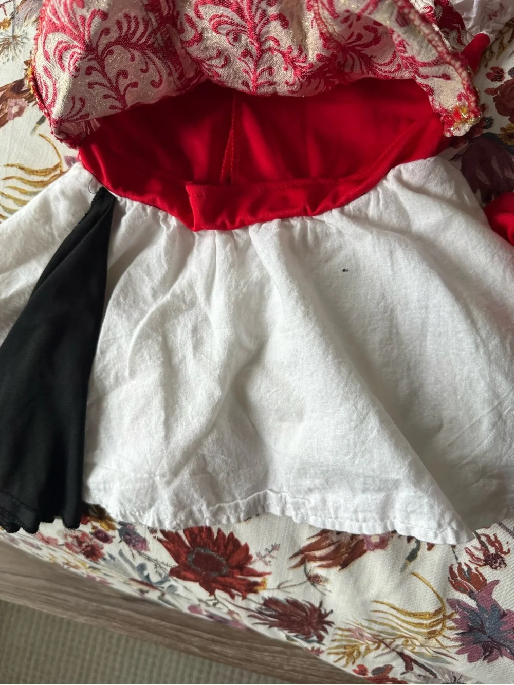Size small Swashbuckler Girls Pirate Costume - White, Red, Black